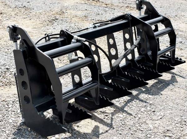 Loflin Fabrication | Compact Tractor Vertical Root Grapple | 60"-72" Width | 2x8" Cylinders | 25–50 HP | For Tractors