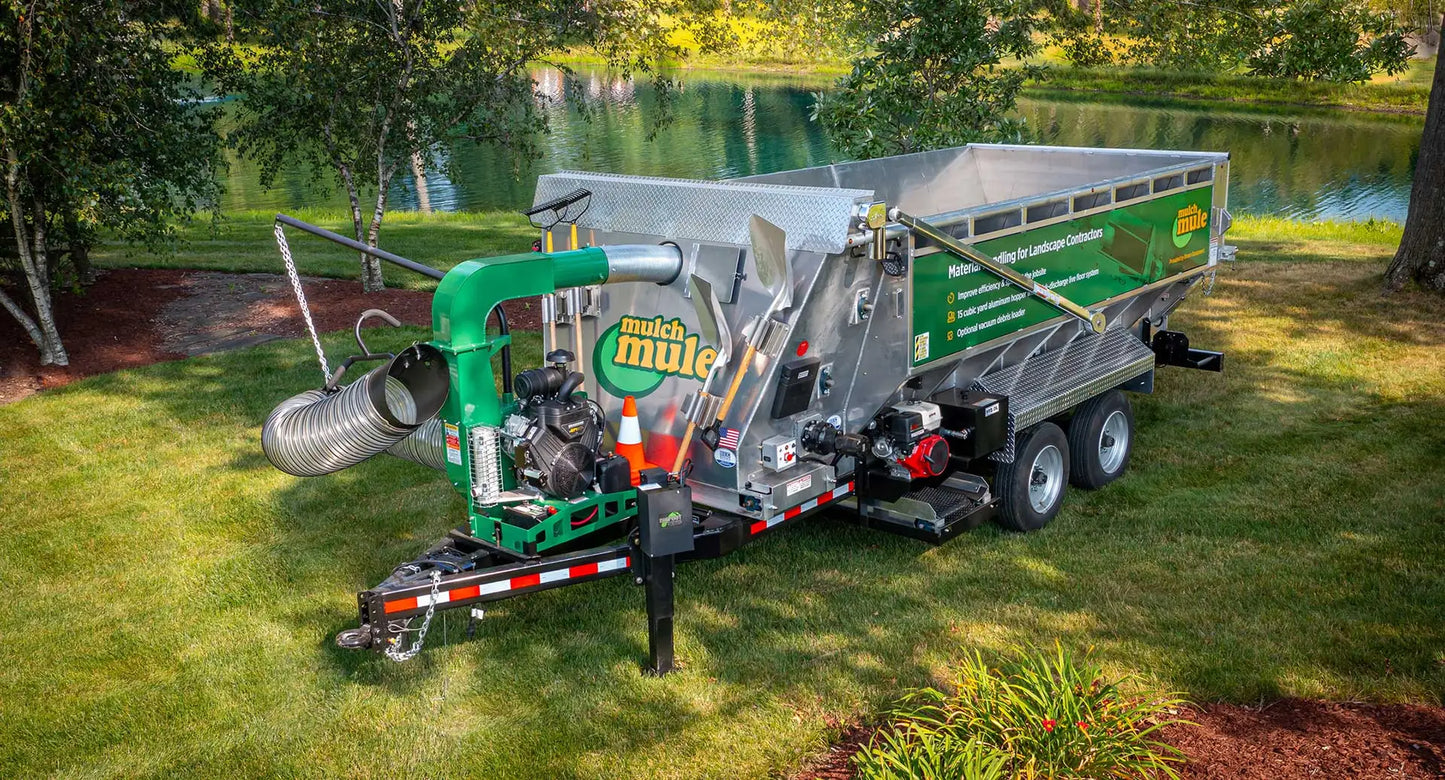 Mulch Mule | MM2BG Base Model | Billy Goat Leaf Vac & Wireless Remote | 24’4” Length | 15 Cu. Yd. Capacity | 8’ Width | For Bulk Material Delivery & Leaf Cleanup