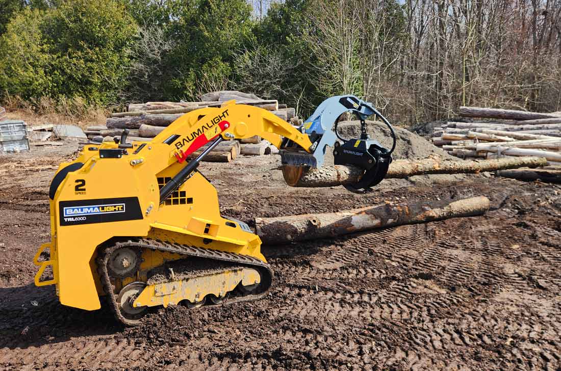 Baumalight Mini Track Loader | Model TRL630D | 24.8 HP Kubota | 2-Speed | 10.5 GPM