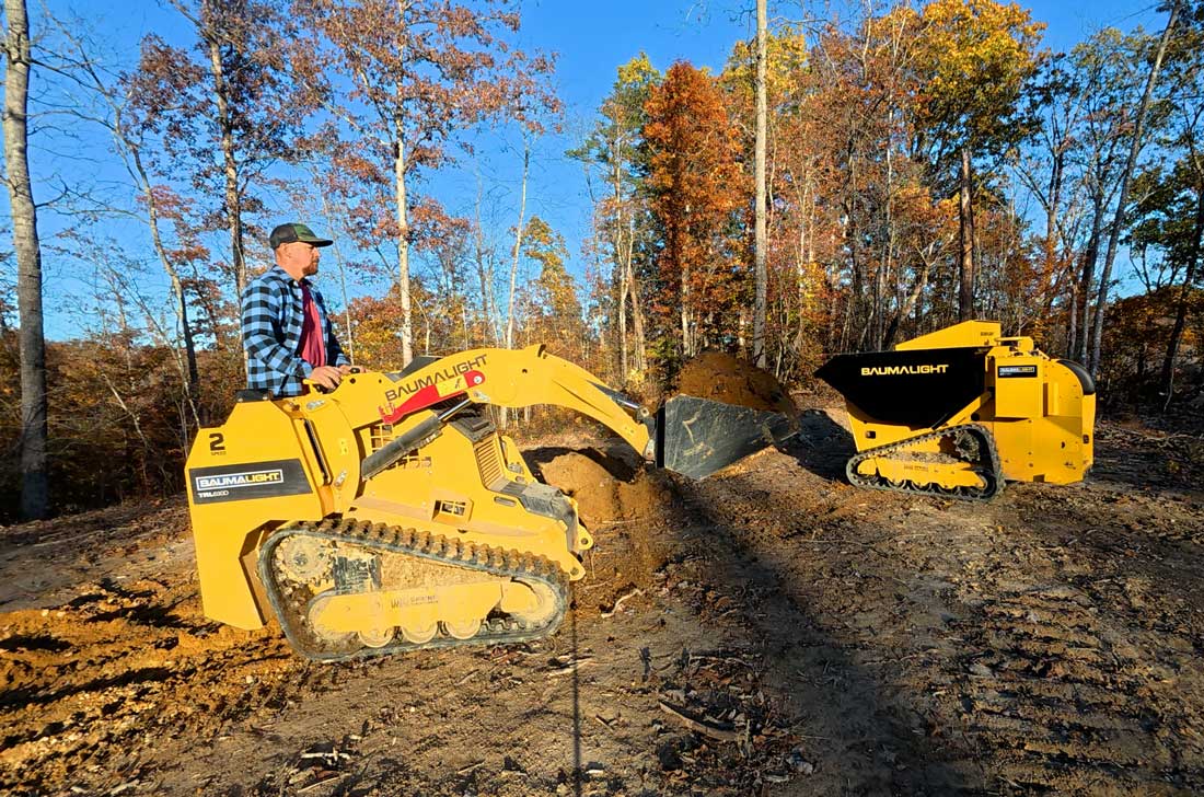 Baumalight Mini Track Loader | Model TRL630D | 24.8 HP Kubota | 2-Speed | 10.5 GPM