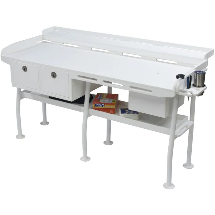 RIO MARINE CUSTOMS ULTIMATE DOCK FILLET TABLE WITH SINK AND DRAWERS