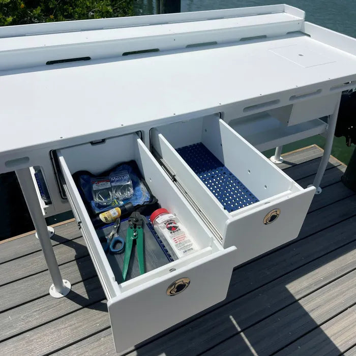 RIO MARINE CUSTOMS ULTIMATE DOCK FILLET TABLE WITH SINK AND DRAWERS