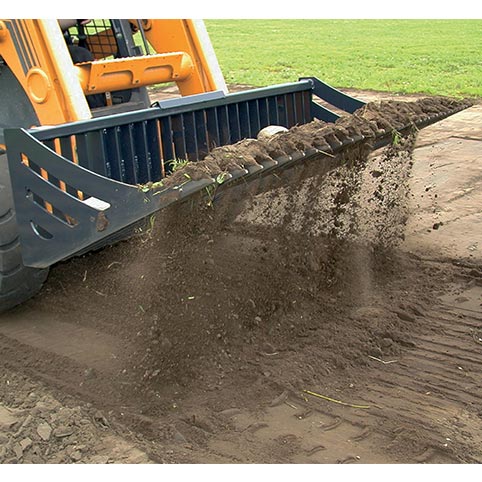 Virnig V50 Skeleton Rock Bucket | Models SRV60, SRV66, SRV72, SRV78 & SRV84 | Widths 60" To 84" | Hydraulic Flow 15+ GPM | For Skid Steer