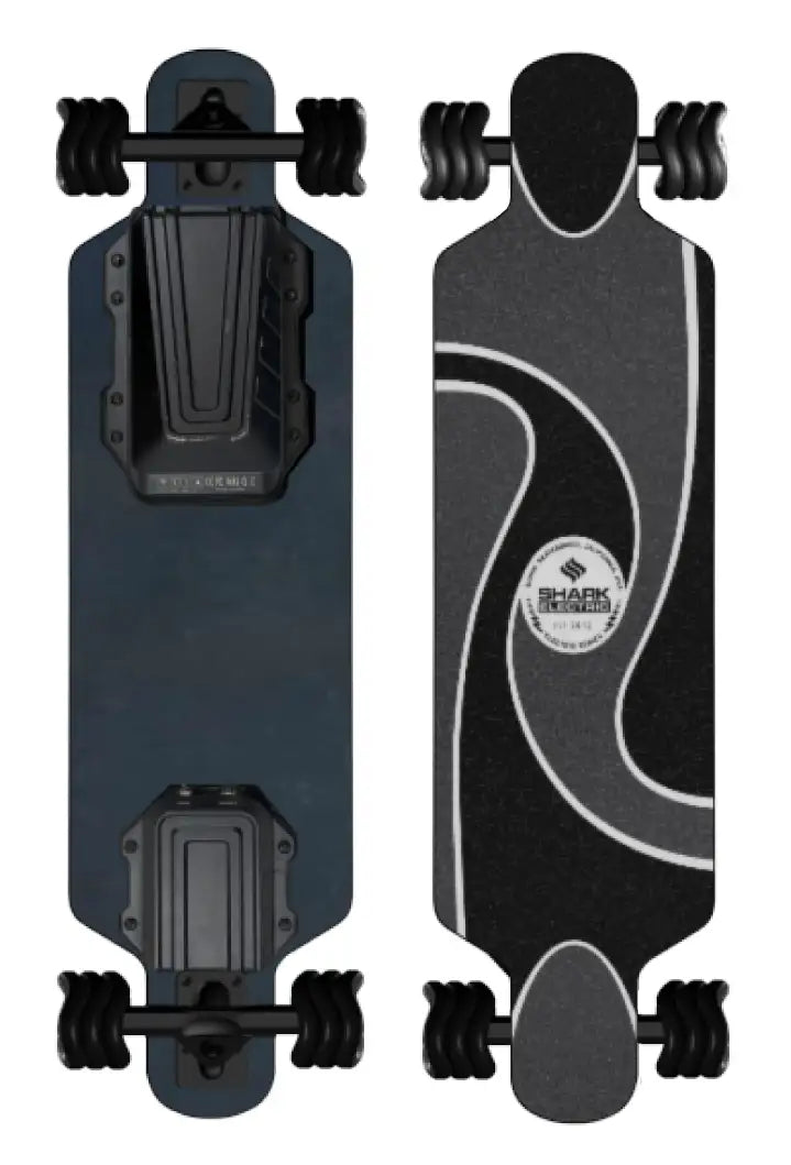 Shark Wheels Electric Recharge & Power Longboard | Wheel Size 80mm | Top Speed 17 -25 MPH | Range 7 - 20+ Miles