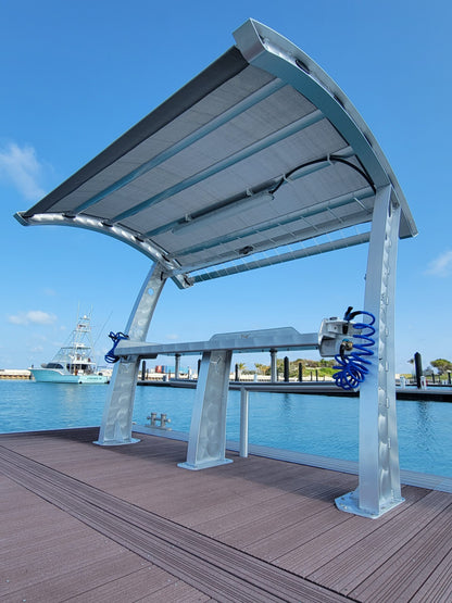 Killer Dock Fish Cleaning Station | Model Walker’s Cay Slam 7 1/2 | Width 112.5" | Heavy-Duty Aluminum & HDPE | For Dock, Marina, Seawall & Patio