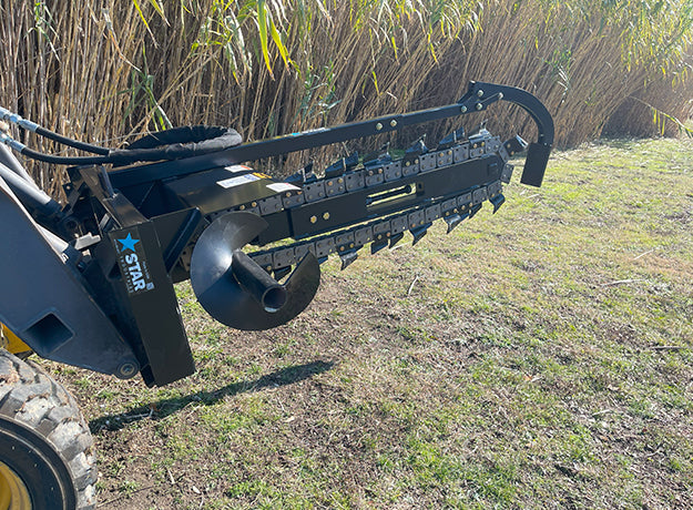 Star Industries Trencher | Models 131-48C, 131-48D & 131-48R | Size 48" | 20–30 GPM | For Skid Steer