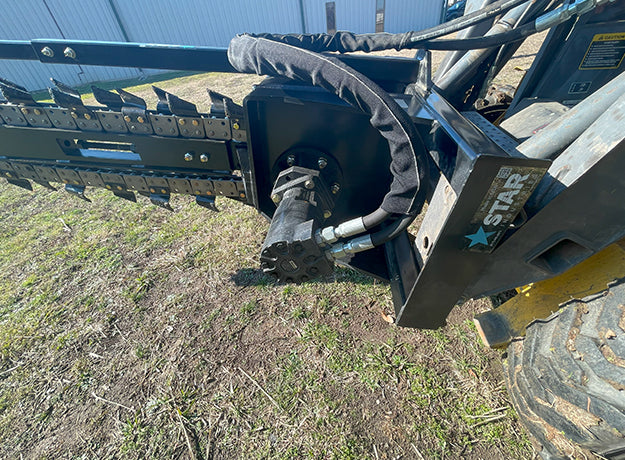 Star Industries Trencher | Models 131-48C, 131-48D & 131-48R | Size 48" | 20–30 GPM | For Skid Steer