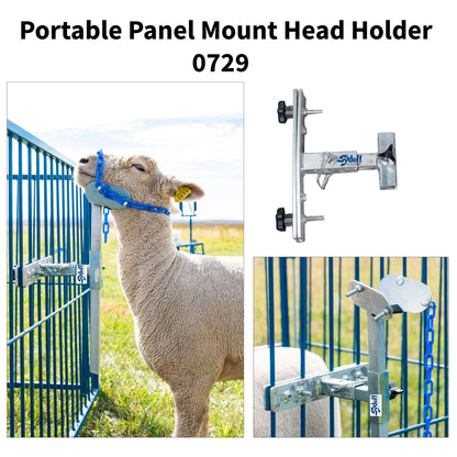 Sydell Portable Panel Mount Head Holder | #0729 | Panel-Mounted Animal Restraint | For Sheep & Goats