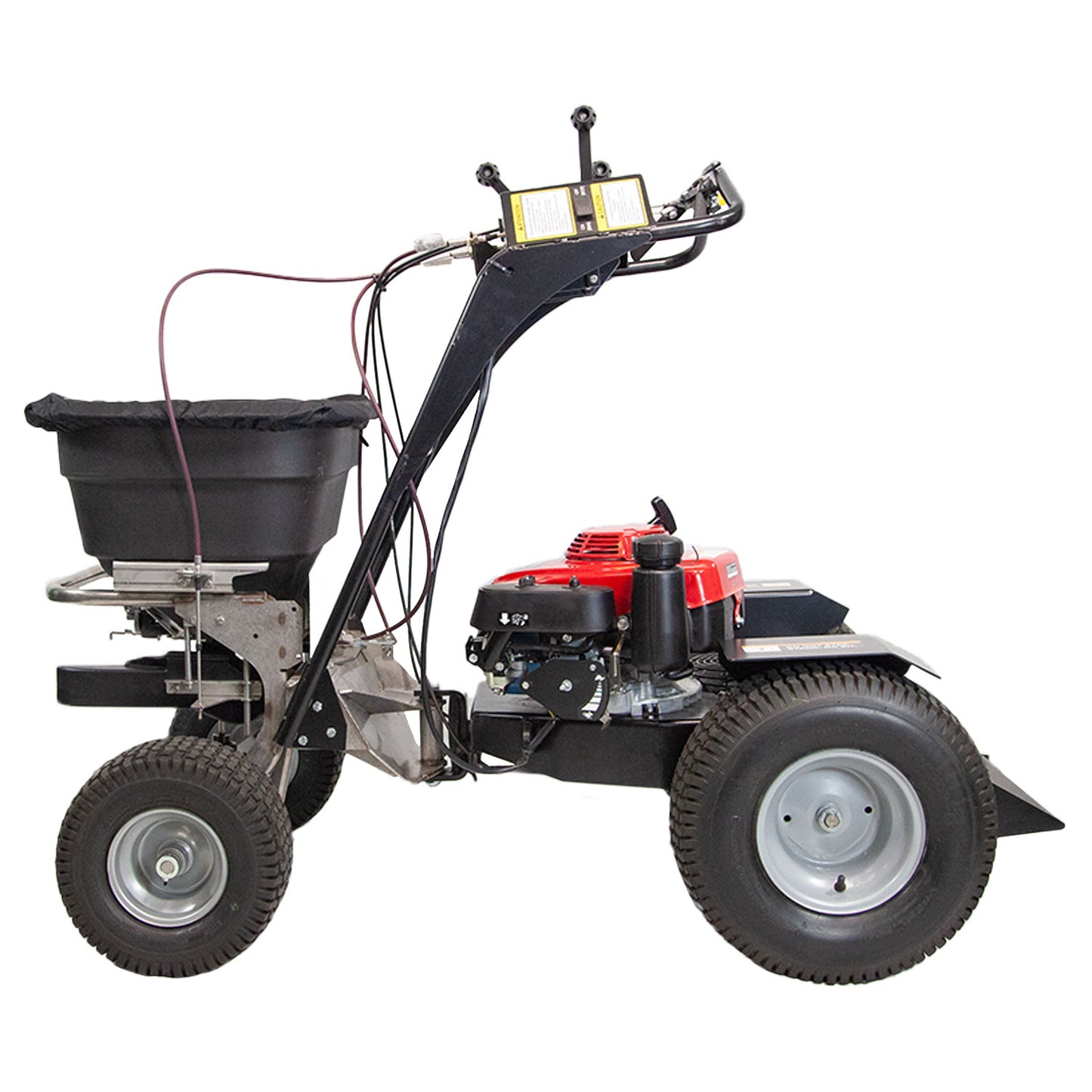 Spyker Ride-On Spreader w/ Honda Engine | Hopper Capacity 120 lb | 4.4 HP | Spread Width 12' | Hydrostatic Rear-Wheel Drive