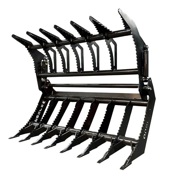 Lane Shark Root Rake Brush Grapple 2 | Model WR Long RBG2 Series | Width 54" To 66" | Up To 55 HP | 6 To 10 GPM | For Skid Steer & Tractor