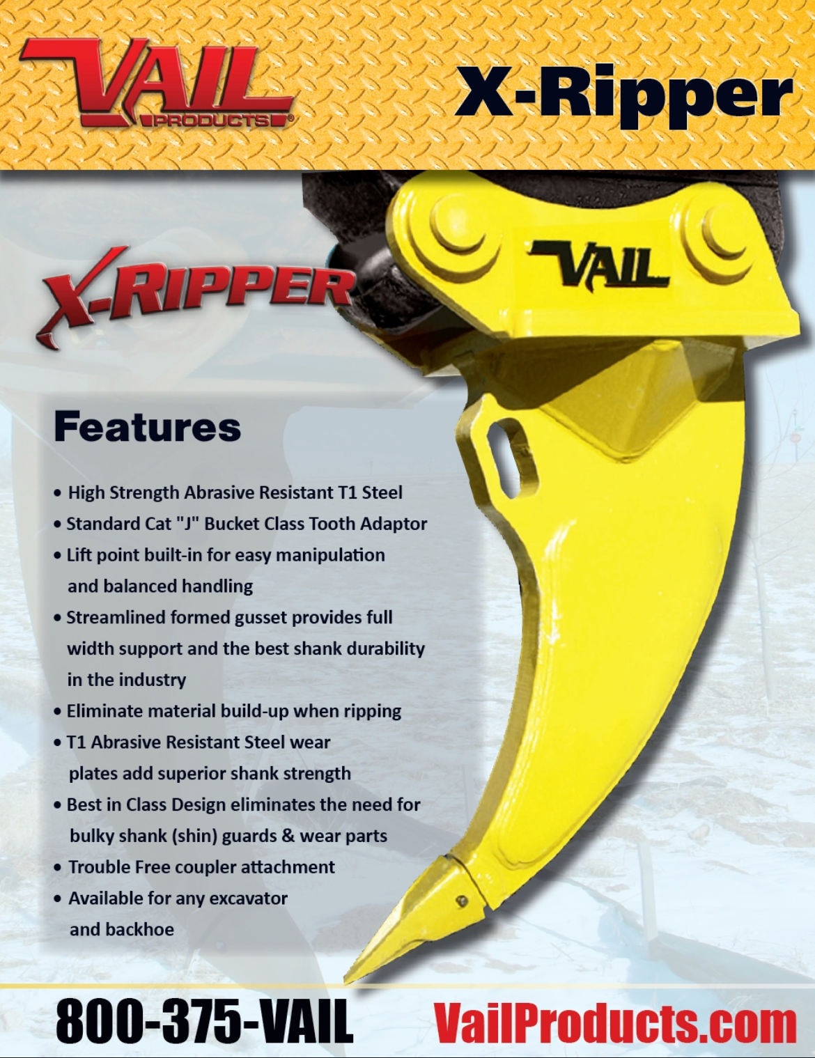 VAIL PRODUCTS X-RIPPER FOR EXCAVATOR AND BACKHOE