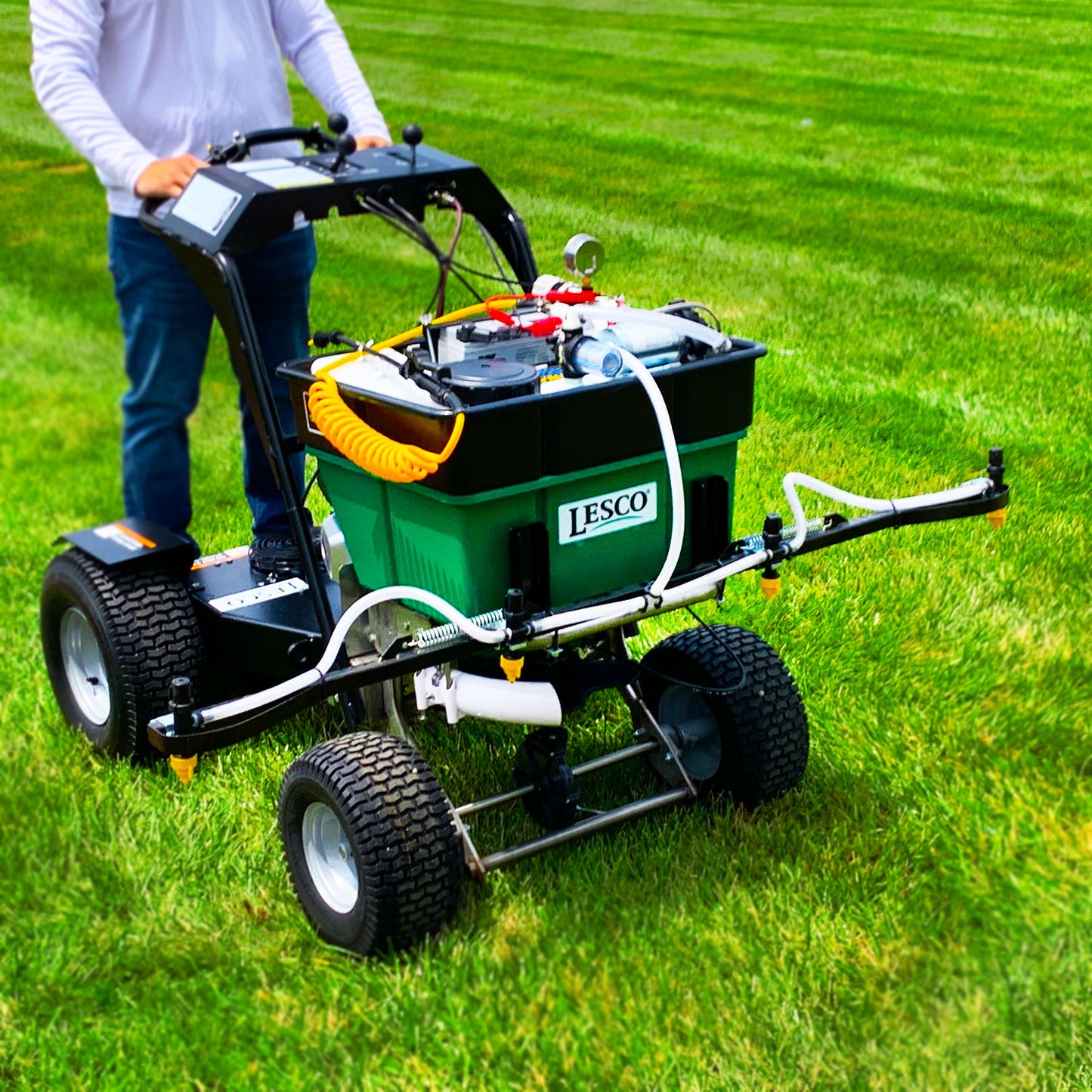 Spyker Drop-In Boom Sprayer | Model SPYDSB-9G | 62" Boom | 80" Spray Width | 9-Gallon Tank | Up to 30,000 Sq Ft Coverage | For Spyker S100 & Lesco Ride-On Spreaders