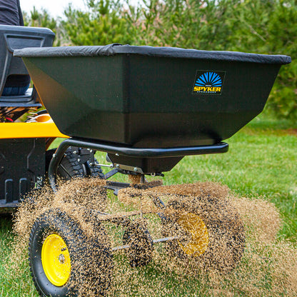 Spyker Pro-Series Tow-Behind Broadcast Spreader | Model SPY200T-1P | Capacity 200 lbs | 12' Spread Width | 15-25+ HP | For Tractors & ZTRs