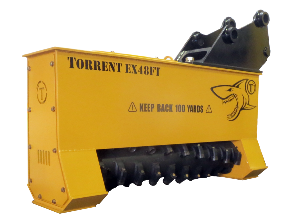 Torrent Mulcher Head Excavator | Model EX48 | 48" Cutting Width | 140HP | 35000LBS-66000LBS | For Excavator