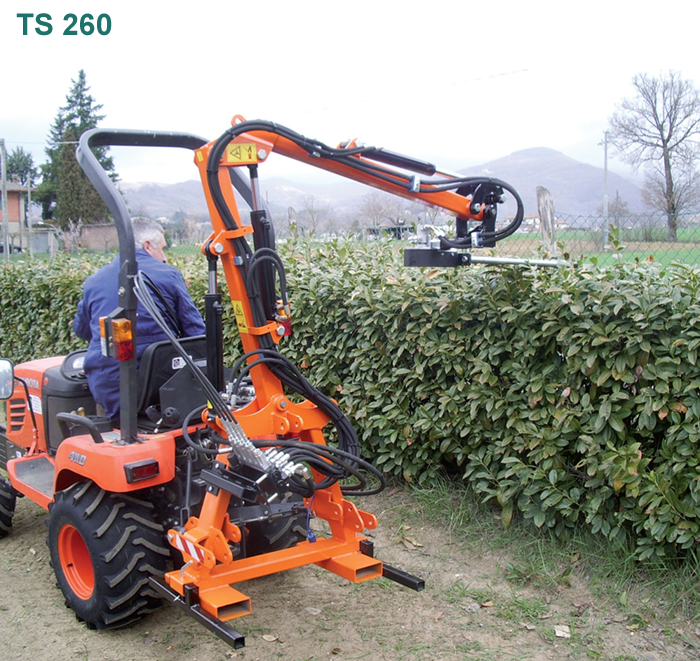 TIFERMEC MTS370R160 - MTS260R120 BOOM MOWER HEDGE CUTTER  MAX REACH 5' 2" - 17' 5" 3-PT FOR TRACTOR