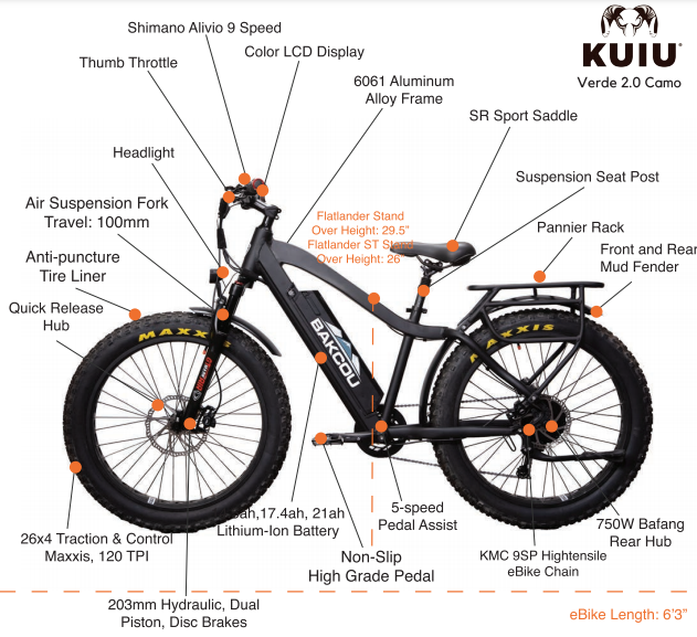 Bakcou E Bikes Flatlander Step-Through (ST) 24" Tires Full Suspension Electric Bikes