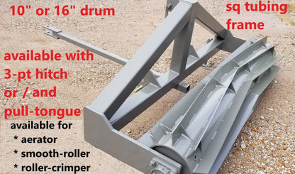 6 Foot Roller Crimper 3 Point - Pull Type Dry/Wet for Food Plots