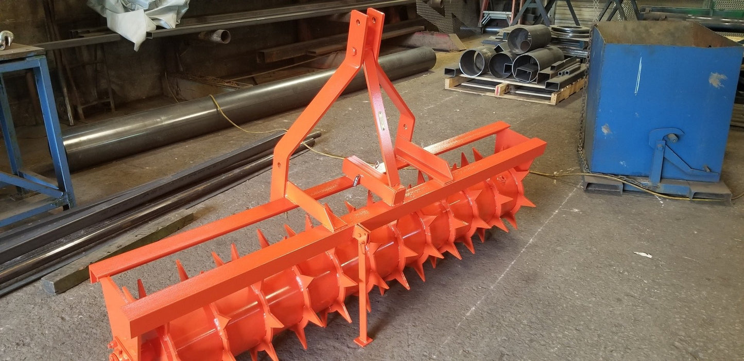 4 Foot Spike Aerator with 3 Point Hitch or Pull Tongue with 3/8 Thick Spikes