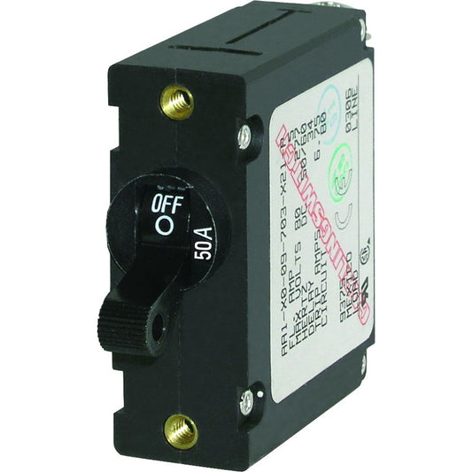 Blue Sea 7228 AC / DC Single Pole Magnetic World Circuit Breaker  -  50 Amp [7228]