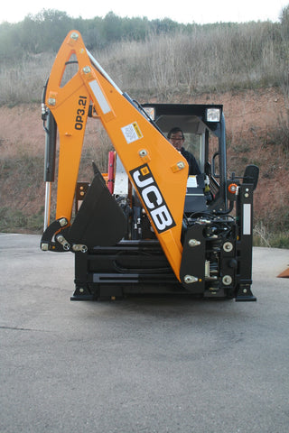 EI Attachments Backhoe | Model OP04CUIO | Includes 16" Bucket and Mount | 11' 5" Digging Depth | Hydraulic Flow 18‑25 GPM | For Skid Steer