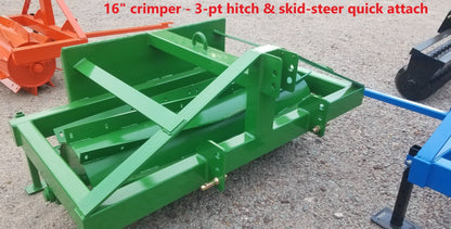 4 Foot Roller Crimper 3 Point - Pull Type Dry/Wet for Food Plots