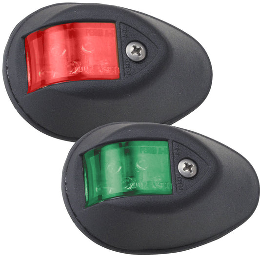 Perko LED Side Lights - Red/Green - 24V - Black Plastic Housing [0602DP2BLK]