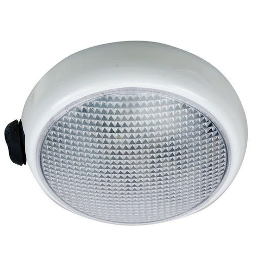 Perko Round Surface Mount LED Dome Light - White Powder Coat - w/ Switch [1356DP0WHT]