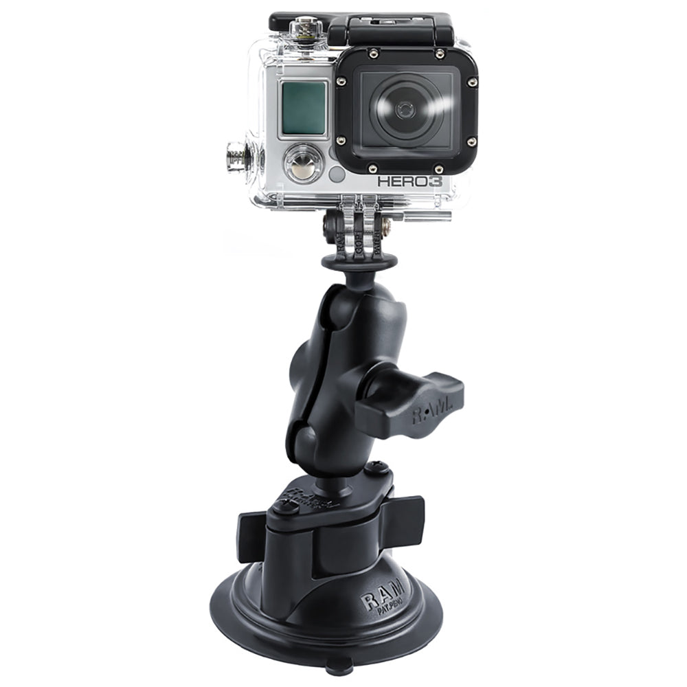 RAM Mount GoPro Hero Short Arm Suction Cup Mount [RAM-B-166-A-GOP1U]