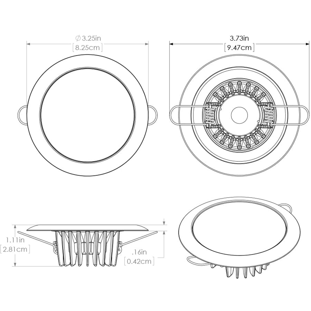 Lumitec Mirage - Flush Mount Down Light - Glass Finish/No Bezel - 2-Color White/Red Dimming [113192]