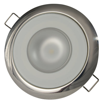 Lumitec Mirage - Flush Mount Down Light - Glass Finish/Polished SS Bezel 2-Color White/Red Dimming [113112]
