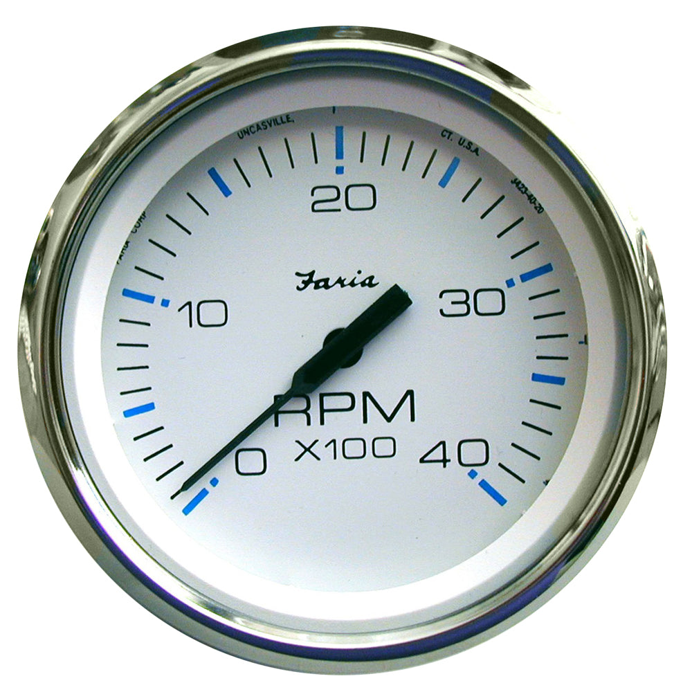 Faria Chesapeake White SS 4 Tachometer 4000 RPM DieselMechanical ...