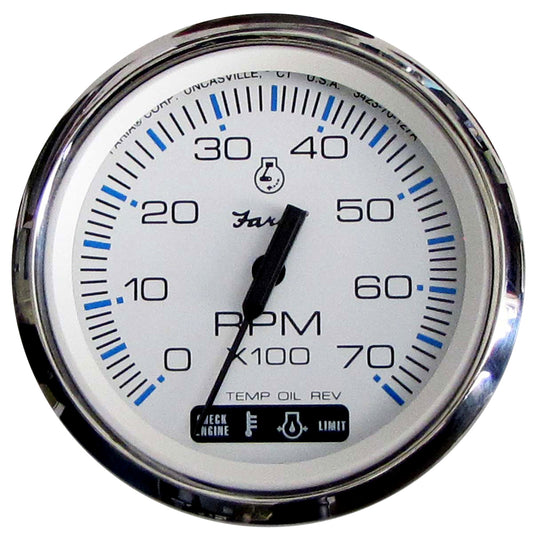Faria Chesapeake White SS 4" Tachometer w/Suzuki Monitor - 7000 RPM (Gas) (Suzuki Outboard) [33860]