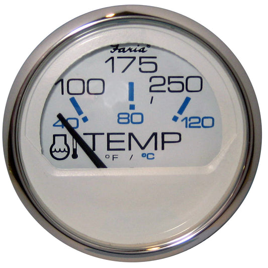 Faria Chesapeake White SS 2" Water Temperature Gauge (100-250 DegreeF) [13804]