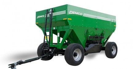 Demco | Gravity Flow Grain Wagon | Models 500 SS, 650 SS, 750 SS | Width 106" To 108" | Bushel Capacity 500 To 750 bu. | Spindles Size 3.5" | Horsepower 80 To 250 HP | For Tractor