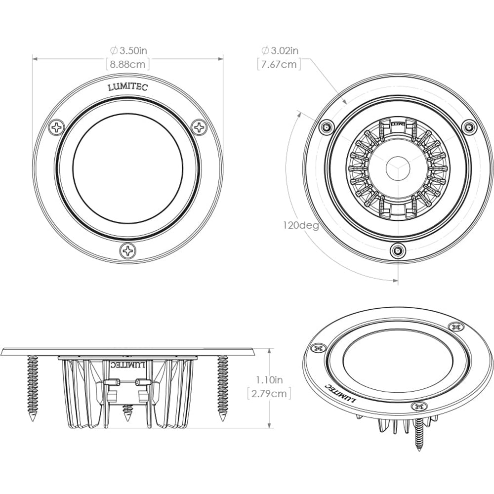 Lumitec Shadow - Flush Mount Down Light - Polished Finish - Spectrum RGBW [114117]