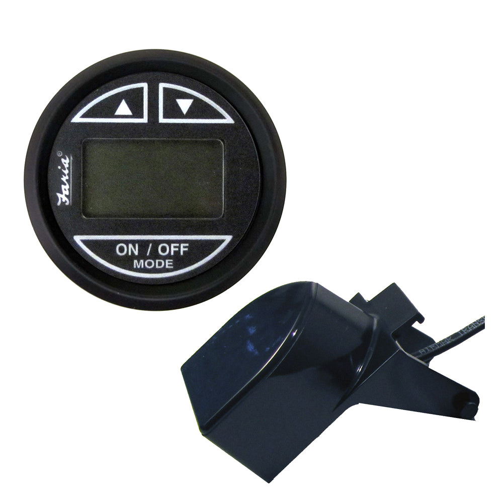 Faria Euro Black 2" Depth Sounder w/Transom Mount Transducer [12850]