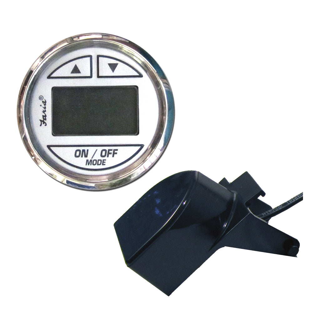Faria Chesapeake White SS 2 Depth Sounder wTransom Mount Transducer ...