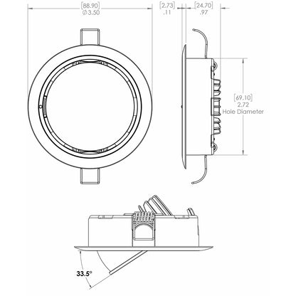 Lumitec Mirage Positionable Down Light - Warm White Dimming - Hi CRI - Polished Bezel [115119]