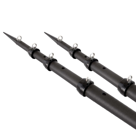 Tigress XD 3k Carbon Fiber Telescoping Outrigger Poles - 18 feet - Matte Black/ Black - Pair [88679]