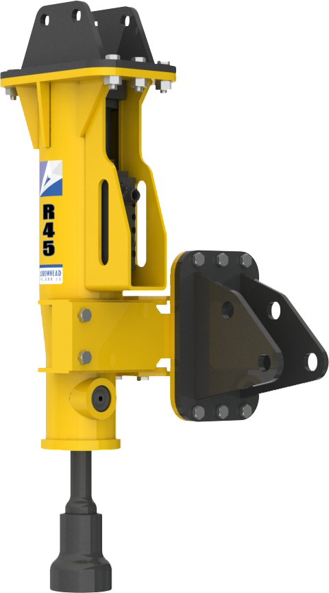 ARROWHEAD ROCKDRILL R75PD Post Driver | 9000-18,700 lbs  | 14-26 GPM Flow | 8" Post For Excavator