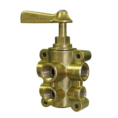 GROCO 6-Port NPT Bronze Fuel Valve 1/2