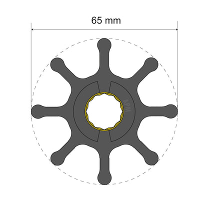 Albin Group Premium Impeller Kit 65 x 16 x 37mm - 8 Blade - Spline Insert [06-01-017]