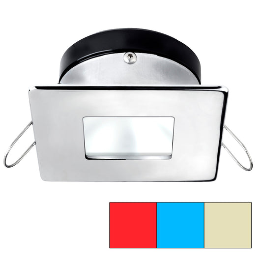 i2Systems Apeiron A1120 Spring Mount Light - Square/Square - Red, Warm White  Blue - Polished Chrome [A1120Z-14HCE]