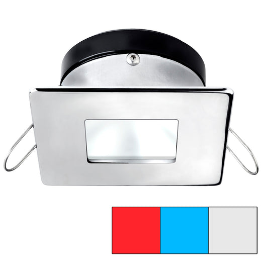 i2Systems Apeiron A1120 Spring Mount Light - Square/Square - Red, Cool White  Blue - Polished Chrome [A1120Z-14HAE]