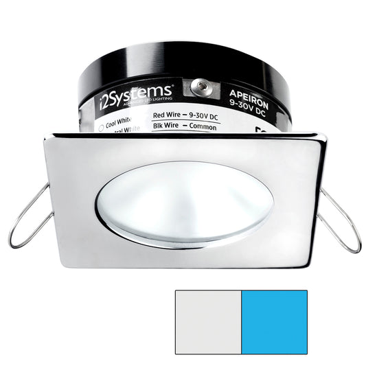 i2Systems Apeiron A503 3W Spring Mount Light - Square/Round - Cool White  Blue - Polished Chrome Finish [A503-12AAG-E]