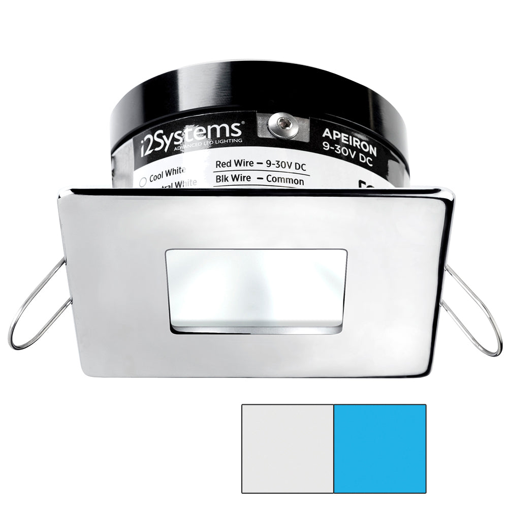 i2Systems Apeiron A503 3W Spring Mount Light - Square/Square - Cool White  Blue - Polished Chrome Finish [A503-14AAG-E]