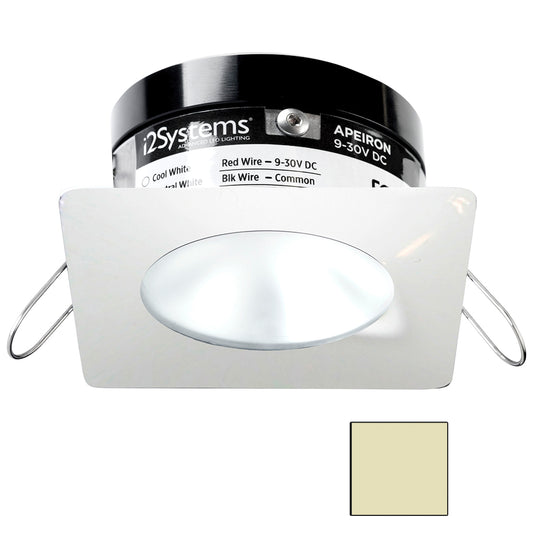 i2Systems Apeiron PRO A503 - 3W Spring Mount Light - Square/Round - Warm White - White Finish [A503-32CBBR]