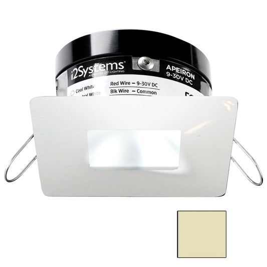 i2Systems Apeiron PRO A503 - 3W Spring Mount Light - Square/Square - Warm White - White Finish [A503-34CBBR]