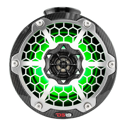 DS18 HYDRO 6.5" Compact Wakeboard Pod Tower Speaker w/RGB LED Lights - 375W - Black Carbon Fiber [CF-PS6]