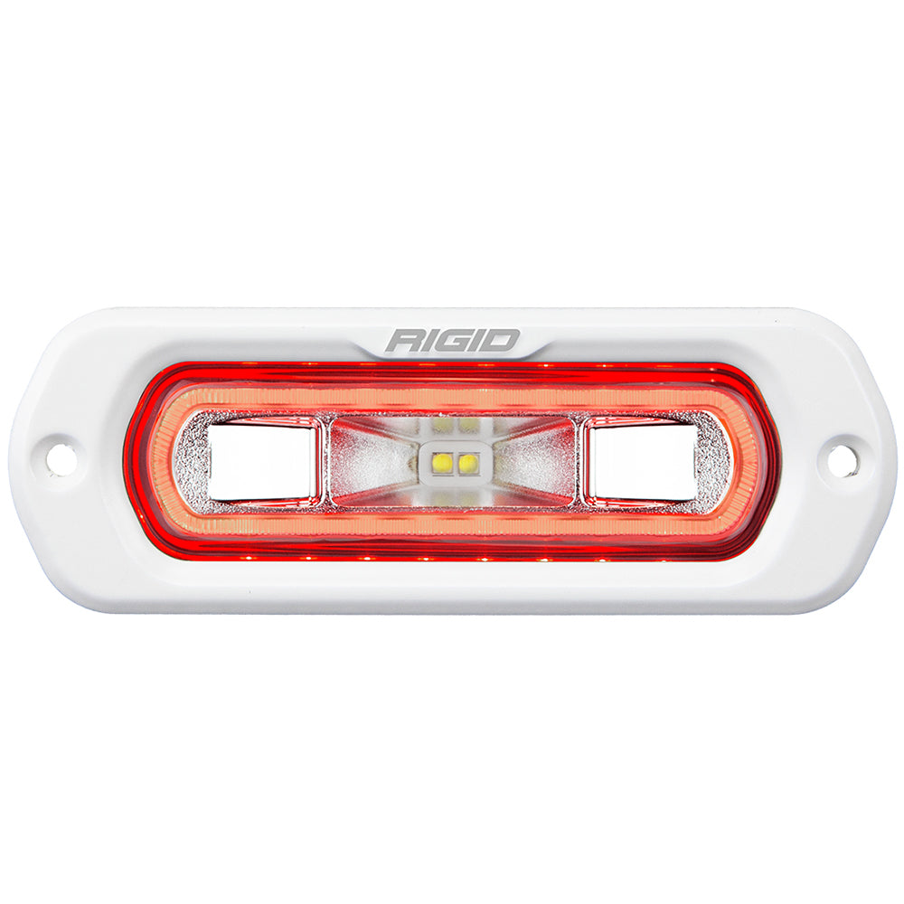 RIGID Industries SR-L Series Marine Spreader Light - White Flush Mount - White Light w/Red Halo [51202]